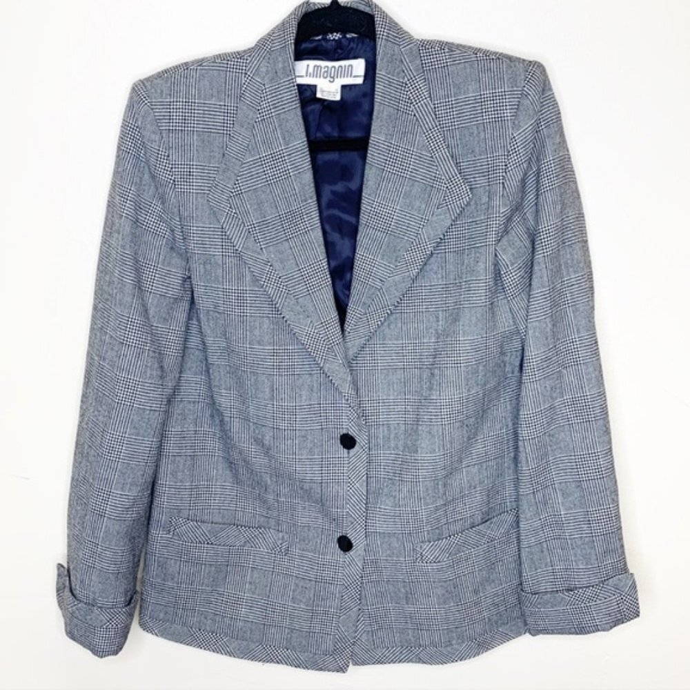 Vintage‎ I.Magnin Glen Check Houndstooth Blazer